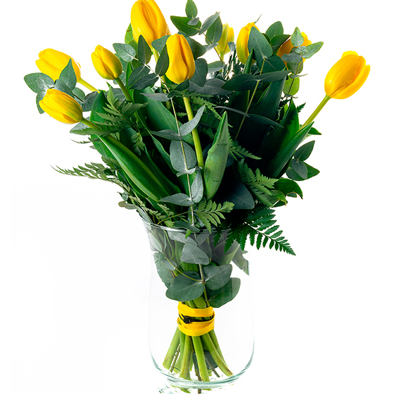 Ramo de tulipanes amarillos para regalo