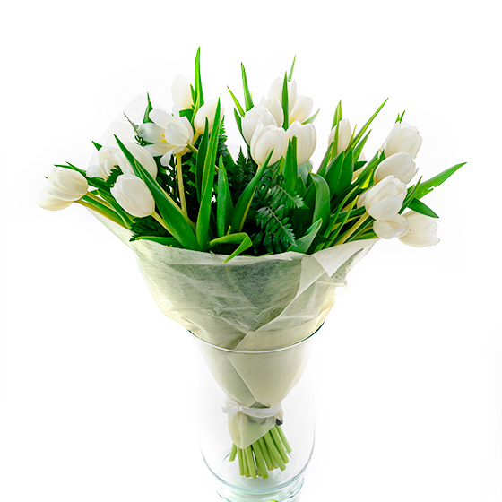 Ramo de tulipanes blancos para regalar