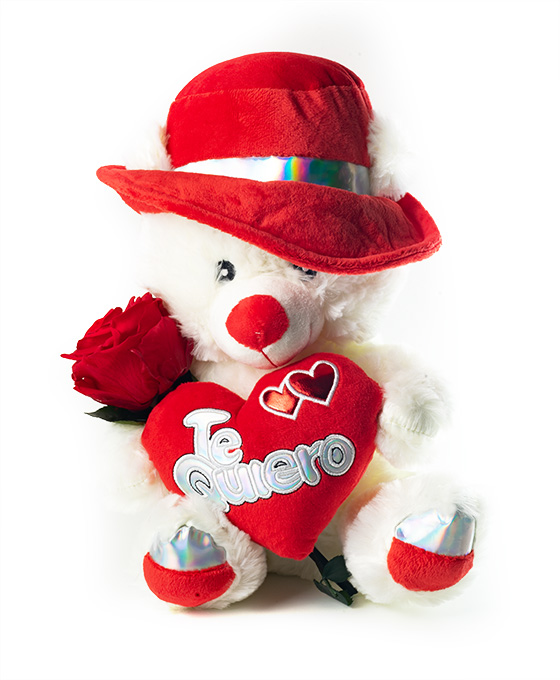 Peluche San Valentín con rosa preservada para regalar