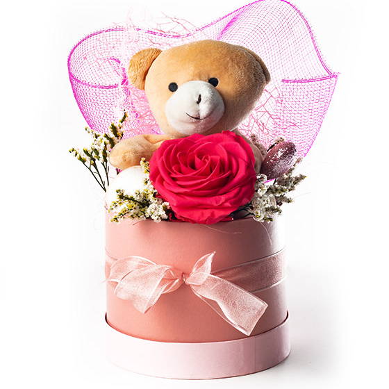 Rosa preservada rosa para San Valentín en Málaga